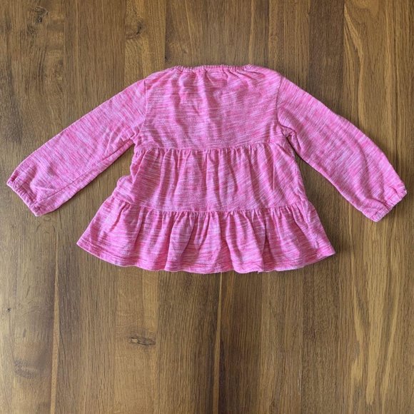 TUCKER + TATE Baby Girl's Tiered Shirt 9 months Pink Infant Top Long Sleeves 6-9 - Picture 2 of 4